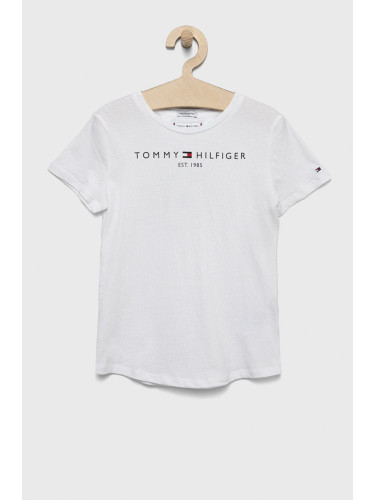 Детска памучна тениска Tommy Hilfiger в бяло KG0KG06585
