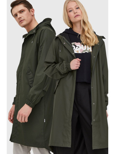 Непромокаемо яке Rains 18140 Fishtail Parka в зелено с преходна изолация