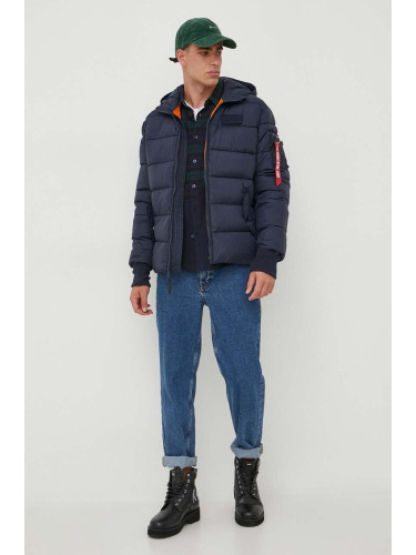 Яке Alpha Industries Hooded Puffer FD в тъмносиньо зимен модел