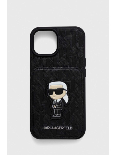 Кейс за телефон Karl Lagerfeld iPhone 15 6.1 в черно