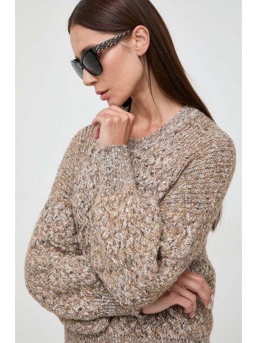 Пуловер с вълна BOSS дамски от топла материя