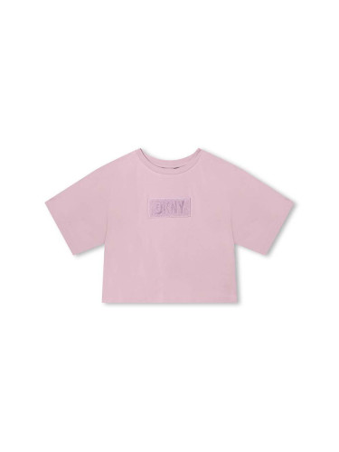 Детска тениска Dkny в лилаво с апликация
