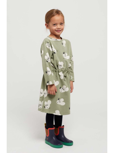 Детска рокля Bobo Choses в зелено къса разкроена