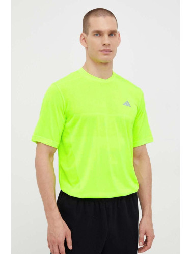 Тениска за бягане adidas Performance Ultimate в зелено с изчистен дизайн