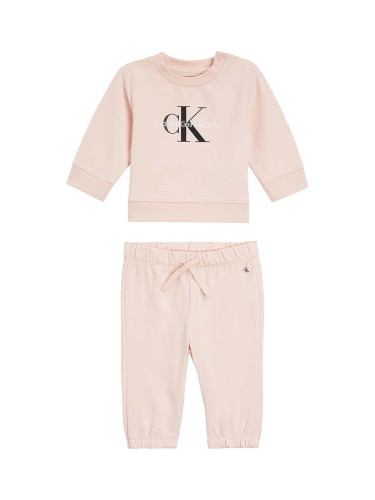 Детски анцуг Calvin Klein Jeans в розово
