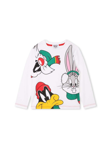 Детска блуза с дълги ръкави Marc Jacobs x Looney Tunes в бяло с принт