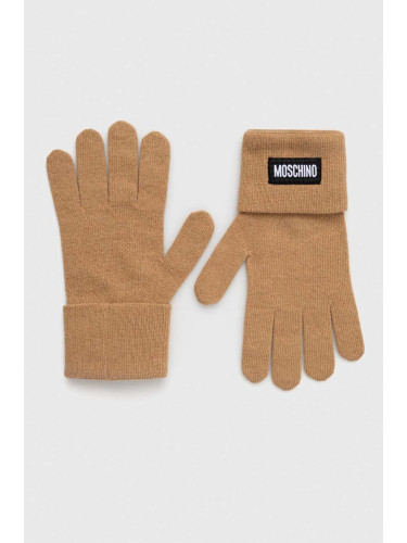 Кашмирени ръкавици Moschino в кафяво