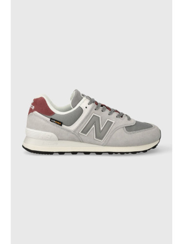 Велурени маратонки New Balance U574KBR в сиво