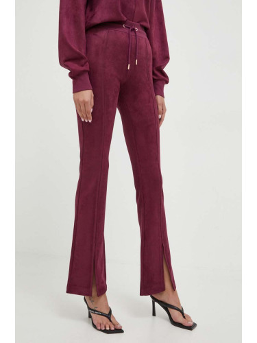 Спортен панталон Guess в лилаво с изчистен дизайн