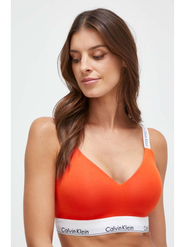 Сутиен Calvin Klein Underwear в оранжево с изчистен дизайн 000QF7060E