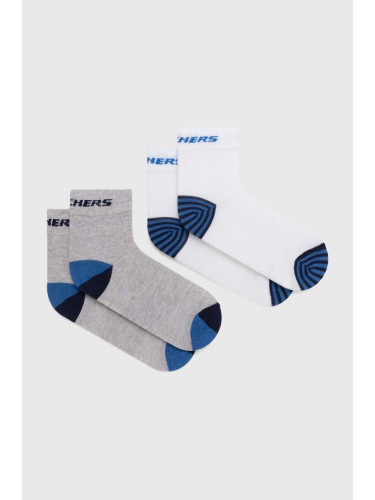 Детски чорапи Skechers MESH VENTILATION ORGANIC STRIPE (4 чифта) в бяло