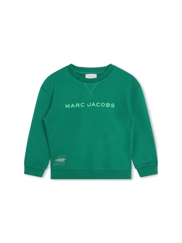 Детски суичър Marc Jacobs в зелено с принт