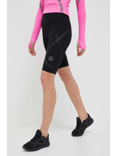Къс панталон за бягане adidas by Stella McCartney TruePace в черно с принт с висока талия