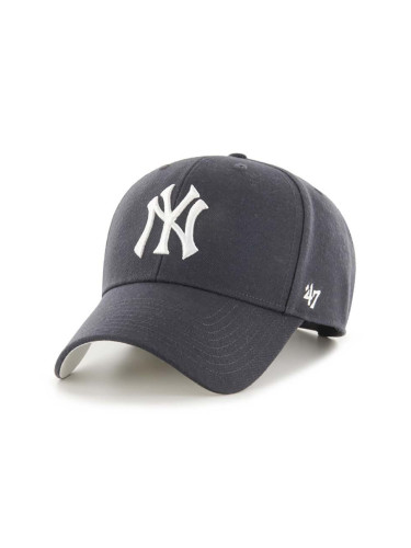 Шапка с козирка 47 brand MLB New York Yankees в тъмносиньо с апликация