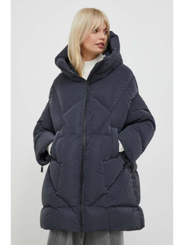 Пухено яке Hetrego в сиво зимен модел с уголемена кройка