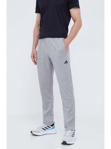 Панталон за трениране adidas Performance Game and Go в сиво с меланжов десен