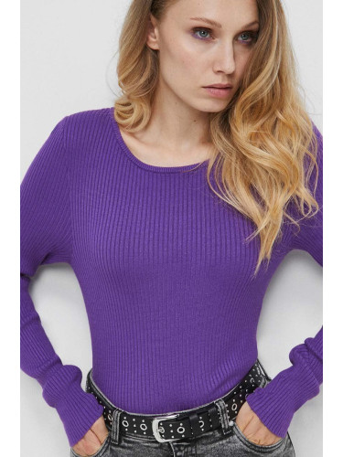 Пуловер Medicine дамски в лилаво от лека материя