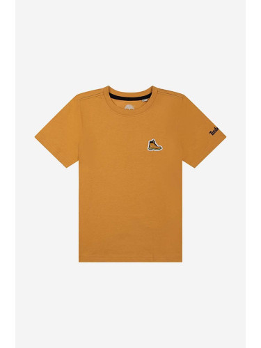 Детска памучна тениска Timberland Short Sleeves Tee-shirt в оранжево с изчистен дизайн