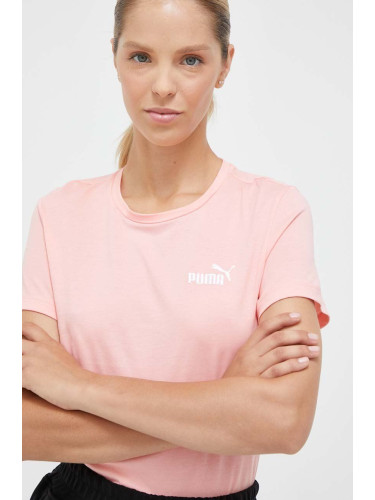 Памучна тениска Puma в розово