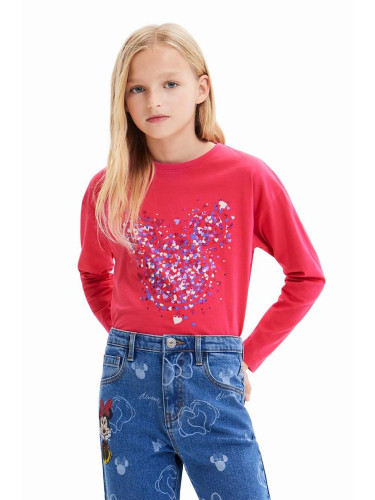 Детска блуза с дълги ръкави Desigual в розово