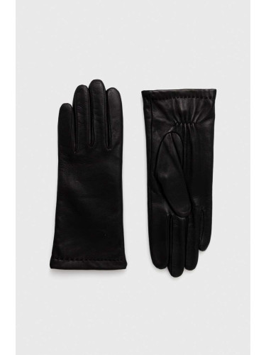 Кожени ръкавици Marc O'Polo в черно