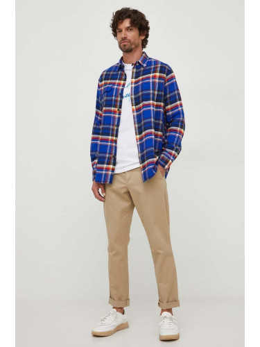 Памучна риза Polo Ralph Lauren мъжка със стандартна кройка с класическа яка