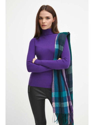 Пуловер Medicine дамски в лилаво от лека материя с поло