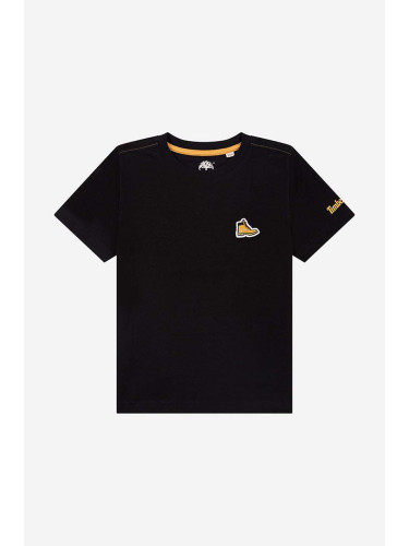 Детска памучна тениска Timberland Short Sleeves Tee-shirt в черно с изчистен дизайн