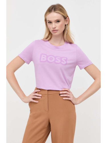Памучна тениска BOSS ORANGE в розово 50501139