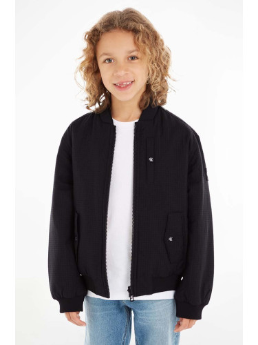 Детско яке с две лица Calvin Klein Jeans в черно