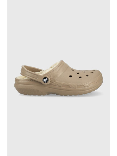 Пантофи Crocs Classic Lined Clog в кафяво 203591