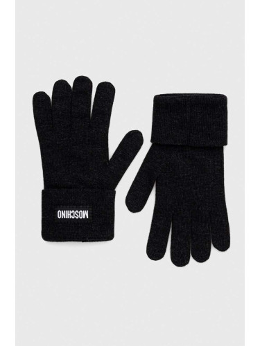 Кашмирени ръкавици Moschino в черно