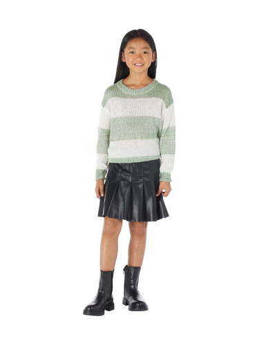 Детска пола Guess в черно къса разкроен модел