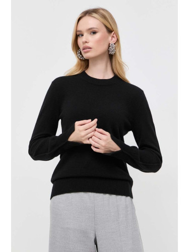 Кашмирен пуловер BOSS x FTC в черно от лека материя
