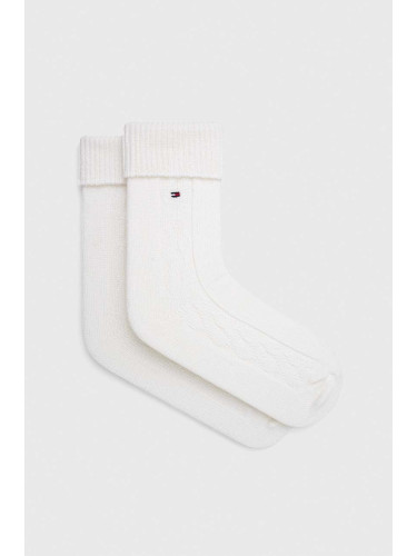 Чорапи с вълна Tommy Hilfiger в бяло