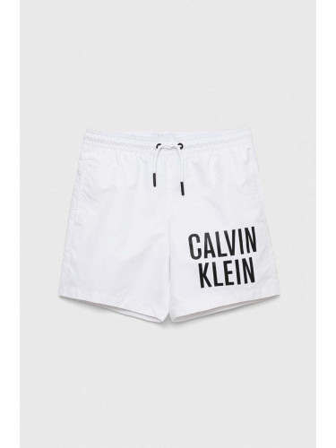 Детски плувни шорти Calvin Klein Jeans в бяло