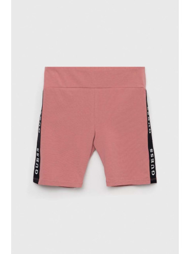 Детски къси панталони Guess в розово с апликация