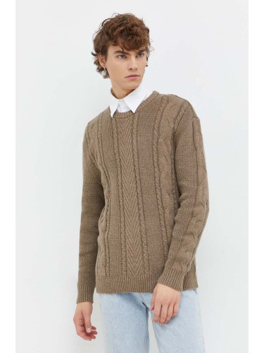 Пуловер Hollister Co. мъжки в кафяво