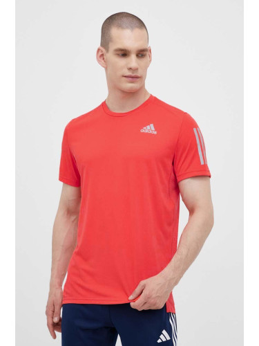 Тениска за бягане adidas Performance Own the Run в оранжево с принт