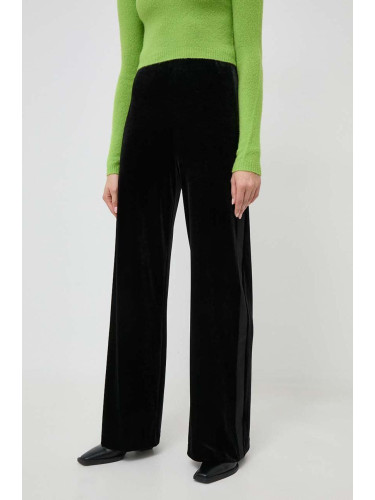 Панталон MAX&Co. в черно с широка каройка, с висока талия