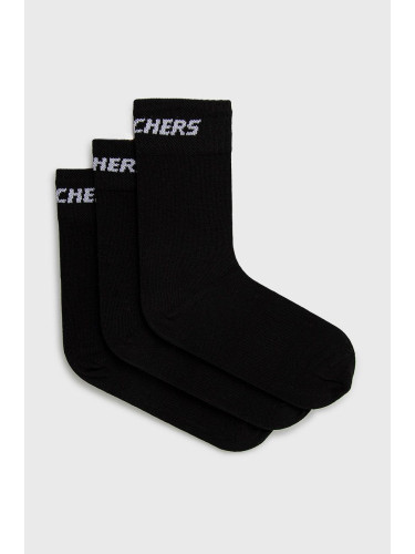 Чорапи Skechers (3 чифта) в черно