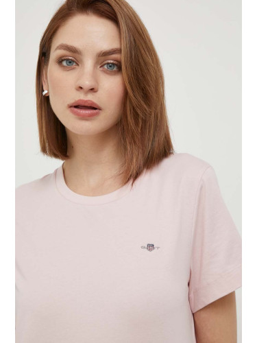 Памучна тениска Gant в розово