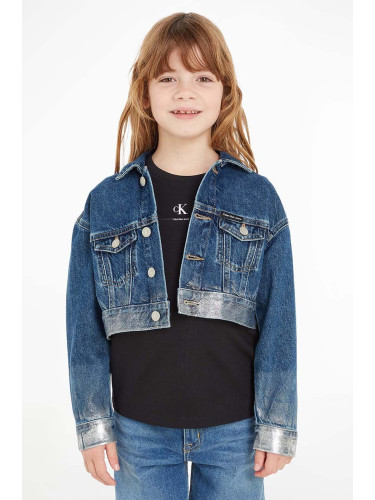 Детско дънково яке Calvin Klein Jeans в синьо