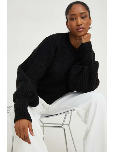 Пуловер Answear Lab дамски в черно от топла материя