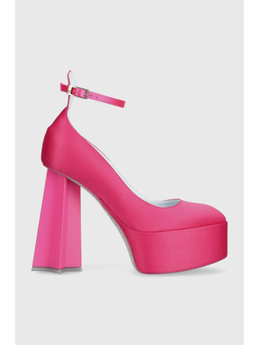 Обувки с дебел ток Chiara Ferragni в розово с дебел ток CF3240_011