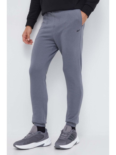 Спортен панталон Reebok в сиво с изчистен дизайн