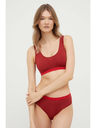 Комплект сутиен и прашки Calvin Klein Underwear в червено