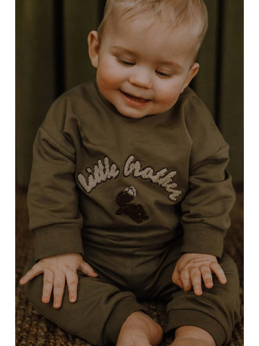 Бебешки суичър That's mine 005073 Finley Little Brother Sweatshirt в кафяво с апликация