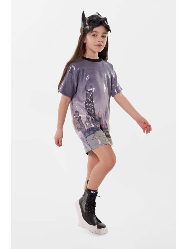 Детска рокля Dkny x DC Comics къса със стандартна кройка