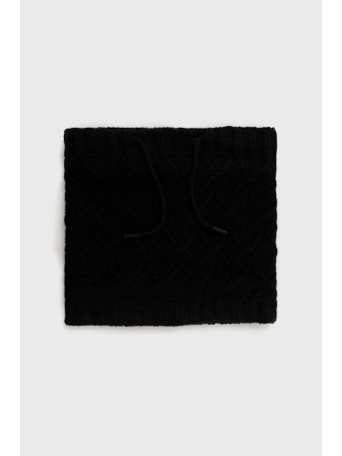 Кръгъл шал Medicine мъжки в черно с изчистен дизайн